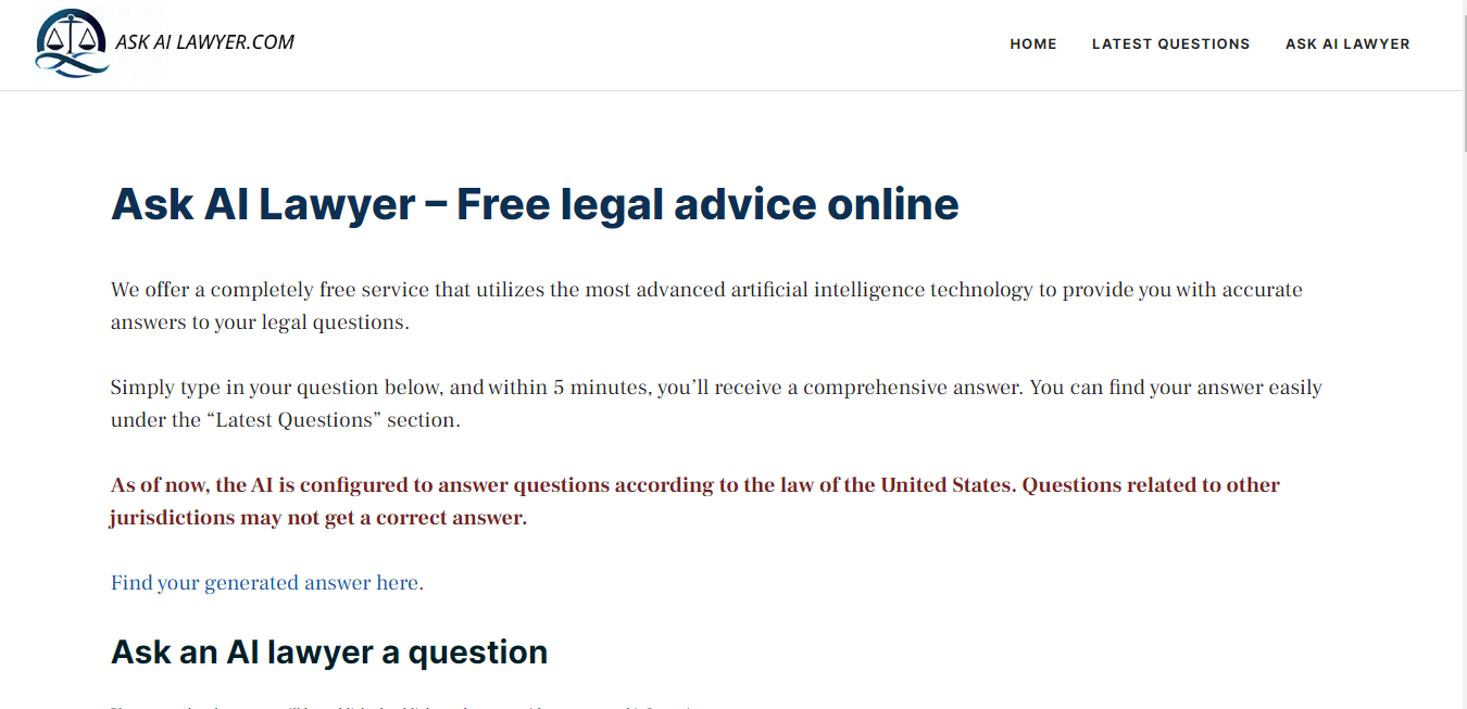 Ask AI Lawyer (Legal AI Assistant)